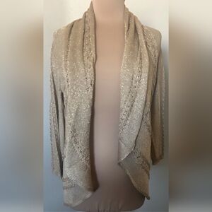 Alfani Gold Metallic Shimmer Open-Front Cardigan